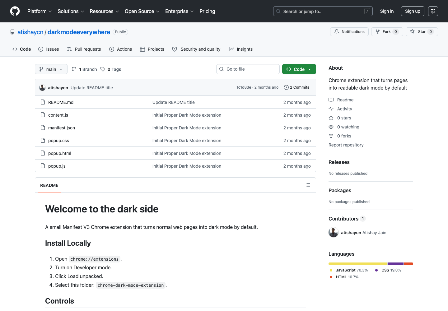 Dark Mode Everywhere public GitHub repository