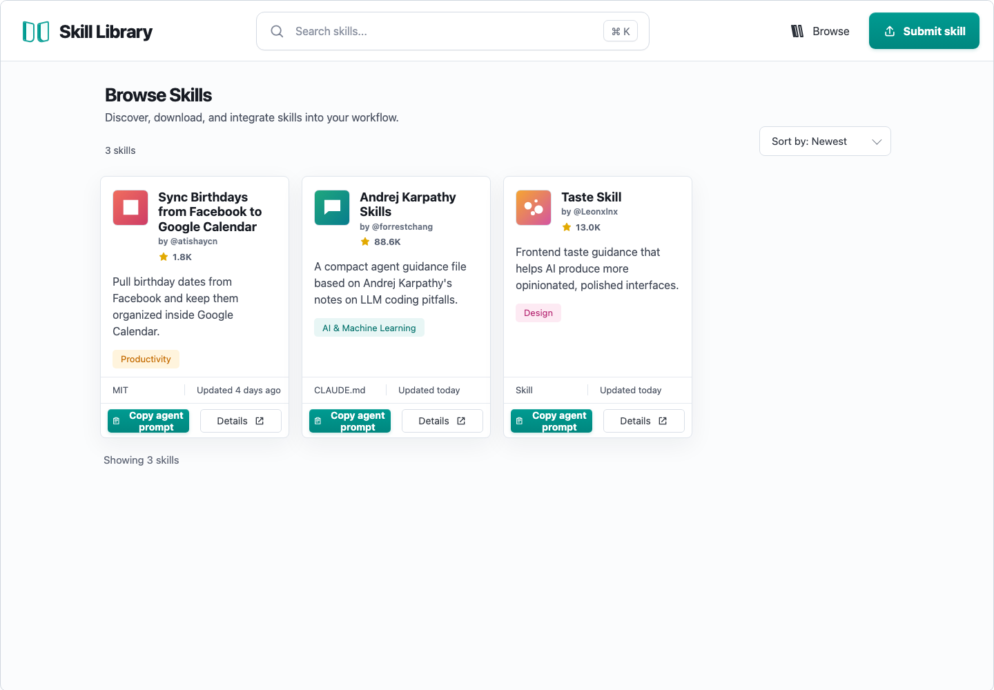 A shipped project open in the browser