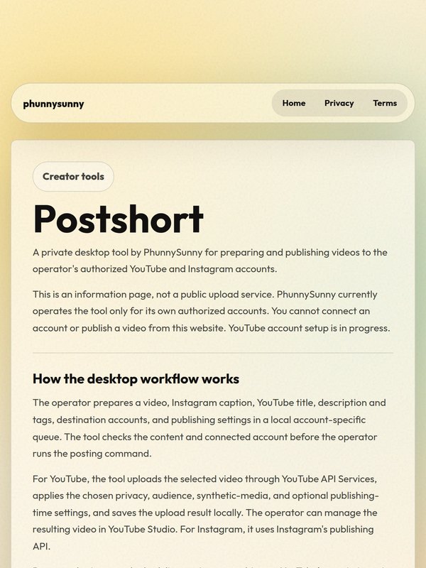 The Postshort page